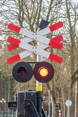 railway crossing sign