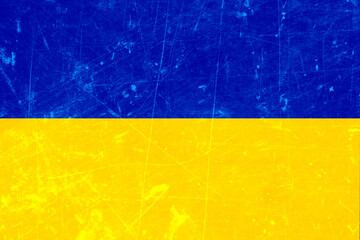 ukraine flag on a concrete background