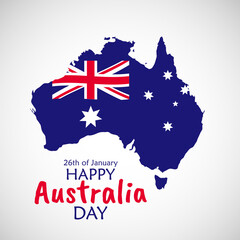 26 January Happy Australia Day. Illustration.