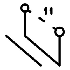 Plan path icon outline vector. Travel plane. Avoid graph