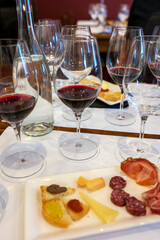 Wine cellars tour with white and red wines tasting in Montepulciano, Tuscany, Italy