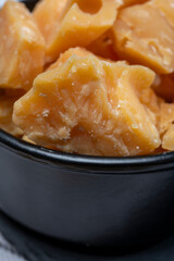 Cheese tasting, small pieces of old Dutch hard cheese