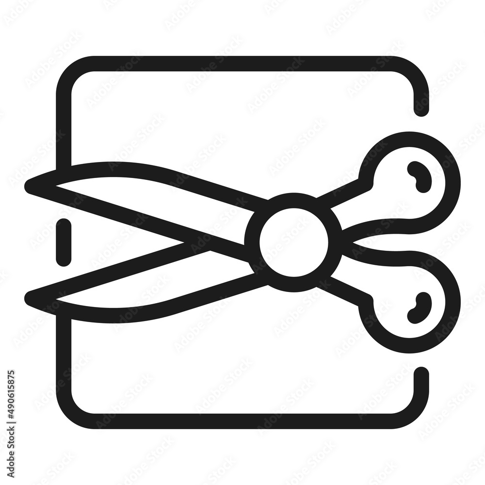 Poster edit digital scissors icon outline vector. stroke tool. interface rotate