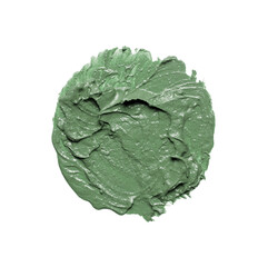 Natural cosmetic face mud sample isolated on white. Skin clay smear close up.	