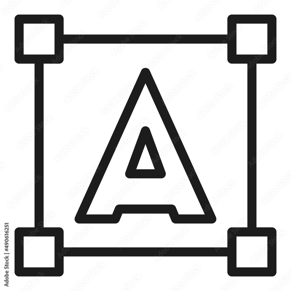 Poster edit point icon outline vector. data interface. scale digital