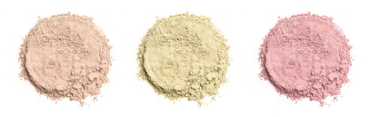 Cosmetic powder isolated on white	
