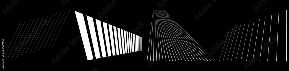 Poster 3d lines in perspective, angled, slanting, oblique and diagonal lines, stripes vector design element