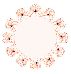 Obraz premium Cornice rotonda con fiorellini rosa