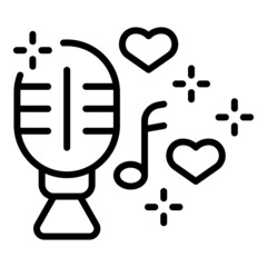 Wedding microphone icon outline vector. Service manager. Ceremony party