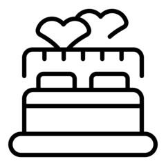Wedding bedroom night icon outline vector. Service manager. Ceremony party