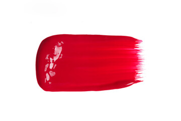 Smudged red lipstick isolated on white background	 - obrazy, fototapety, plakaty