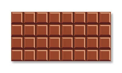 Milk chocolate bar isolated background. Vector illustration