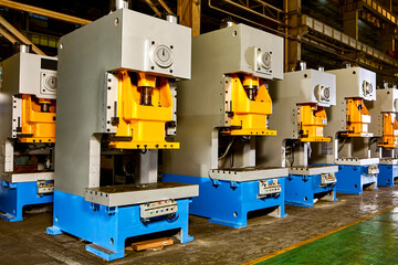 Scene view of large machine in production workshop of Asian factory
