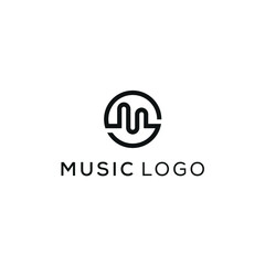 Abstract Audio Waves. Initial Letter M Icon Logo Design.    
