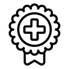 Healthy emblem icon outline vector. Passport health. Vaccine covid