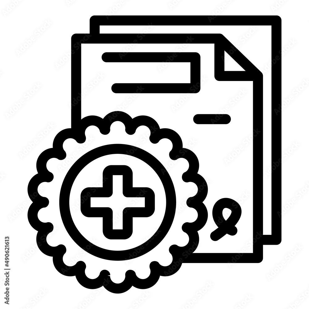 Poster code card icon outline vector. passport health. vaccine certificate
