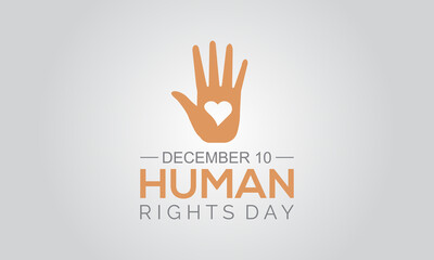 Human Rights Day. Vector template of Human Rights for banner, card, poster, background.