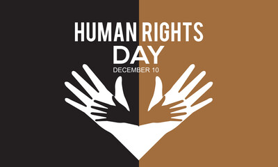 Human Rights Day. Vector template of Human Rights for banner, card, poster, background.