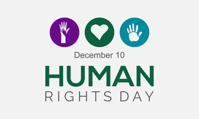 Human Rights Day. Vector template of Human Rights for banner, card, poster, background.