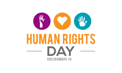 Human Rights Day. Vector template of Human Rights for banner, card, poster, background.
