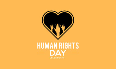 Human Rights Day. Vector template of Human Rights for banner, card, poster, background.