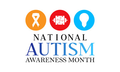 Autism Awareness Month. Autism Society vector template for banner, card, poster, background.