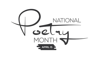 National Poetry Month. Literature greeting template for banner, card, poster, background.