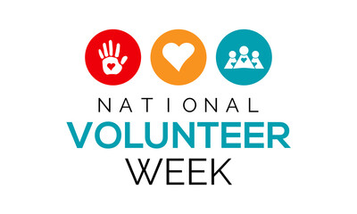 National Volunteer week. Volunteers communities template for banner, card, poster, background.