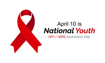 National Youth HIV / AIDS Awareness Day. Health awareness template for banner, card, poster, background.
