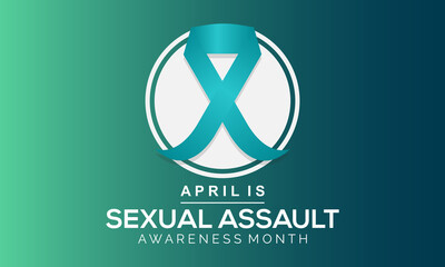 Sexual Assault Awareness Month. Sexual harassment prevention  banner, card, poster, background.
