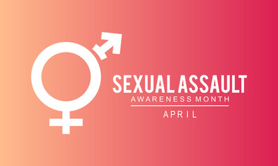 Sexual Assault Awareness Month. Sexual harassment prevention  banner, card, poster, background.