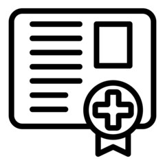 Fototapeta premium Medical pass icon outline vector. Passport vaccine. Health covid