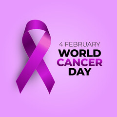 4 February World Cancer Day Medical Background Illustration