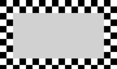Racing flag, chessboard, checkerboard black and white alternating squares frame, boarder. Chequered background, backdrop vector - obrazy, fototapety, plakaty