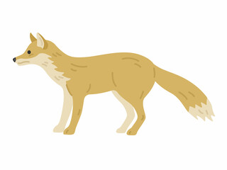 Fototapeta premium 横から見た、キツネのイラスト