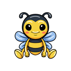 Obraz premium Cute little bee cartoon sitting