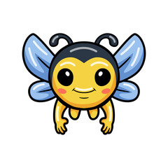 Cute little bee cartoon flying
