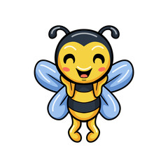Cute little bee cartoon posing