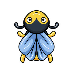 Cute little bee cartoon flying