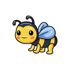 Cute little bee cartoon posing