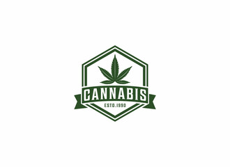 cannabis logo template vector ,icon in white background