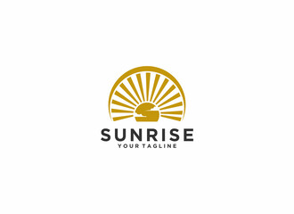 sunrise logo template in white background