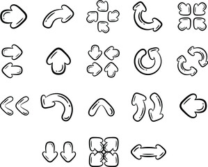 Arrows cute black fill strock icons for web