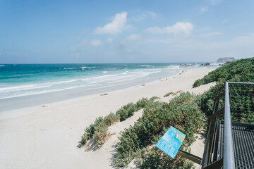 Sign on Pathway and bplatform at Seal bay on Kangaroo Island, South Australia