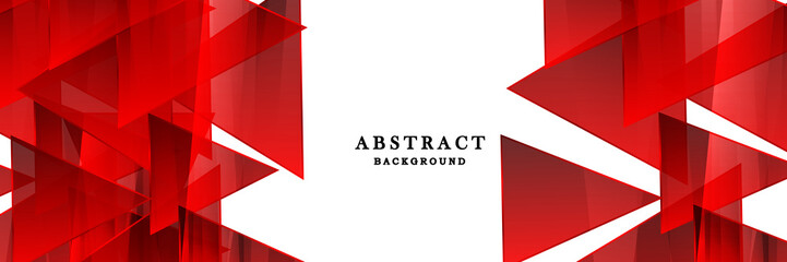 Abstract red and white banner background