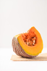 Organic Asian local pumpkin from Thai farm on white background
