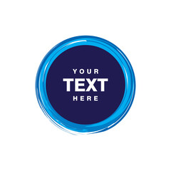 abstract blue circle brush design, circle brush with copy space for text template vector