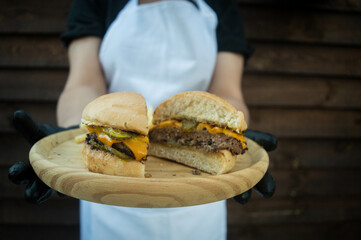 person with a burger