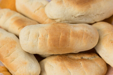 fresh homemade buns closeup selective focus