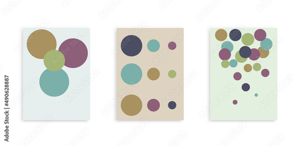 Poster trendy three abstract pattern. modern texture design. watercolor texture template. vector illustrati